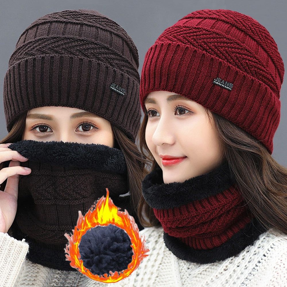 Knit Beanie Hat Warm - Warm Soft Fleece Knitted Hat Balaclava