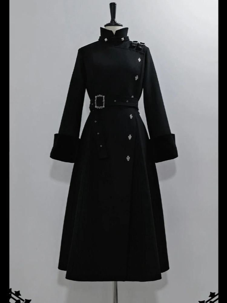 2025 Winter Gothic Belted Slim - đánh giá và giá Wool Coat Peacoat