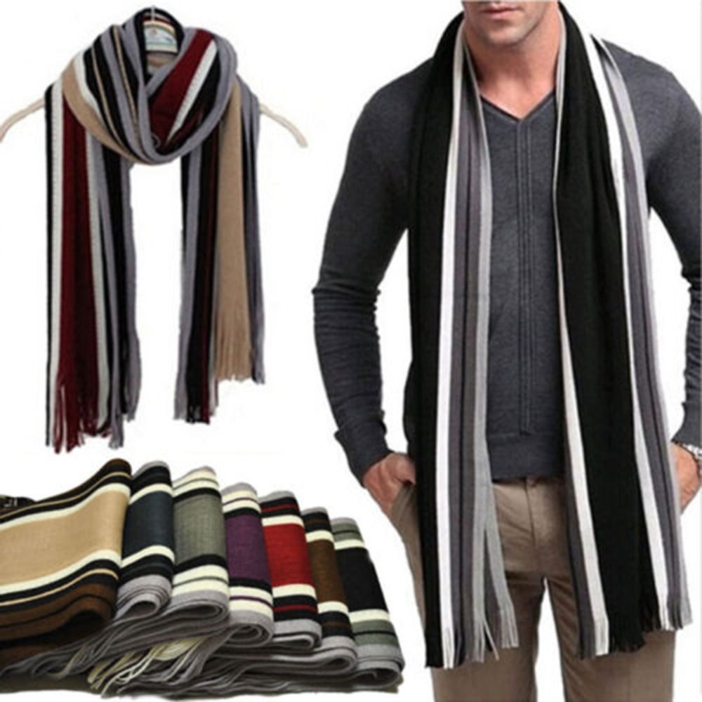 Cashmere Men Striped Scarf Fas - đánh giá và giá Wool Scarf Men