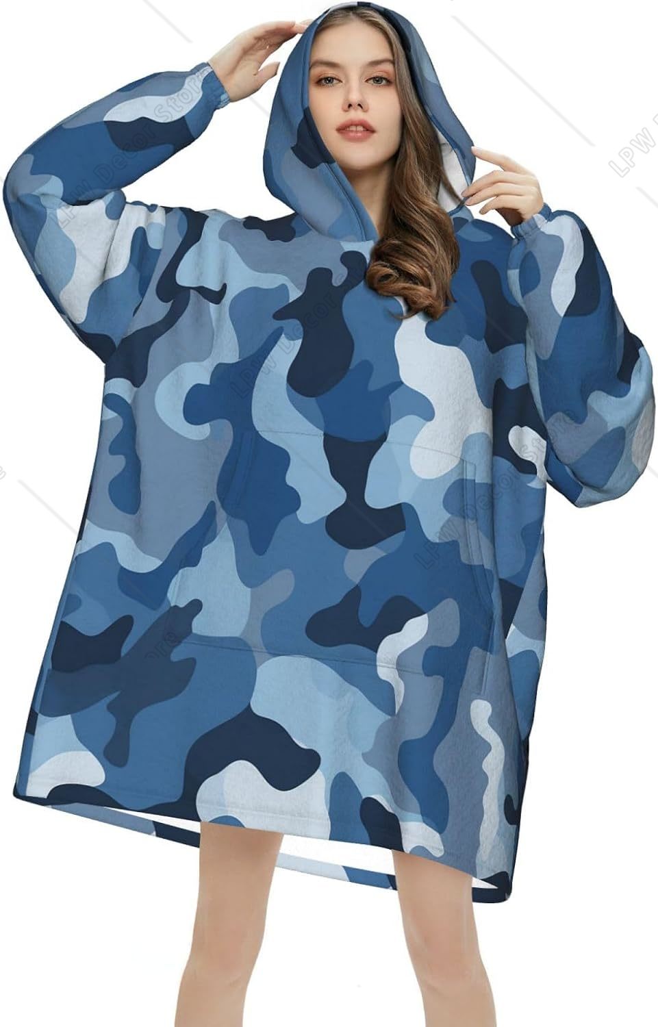 Classic Blue Camo Wearable Bla - đánh giá và giá Sherpa Hoodie Fleece
