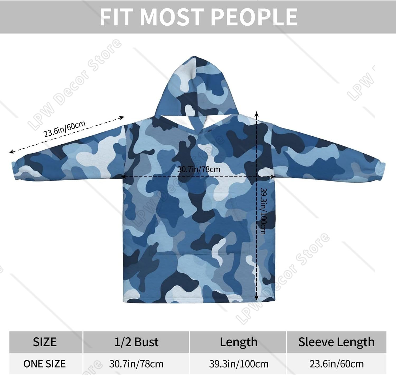 Classic Blue Camo Wearable Bla - đánh giá và giá Sherpa Hoodie Fleece