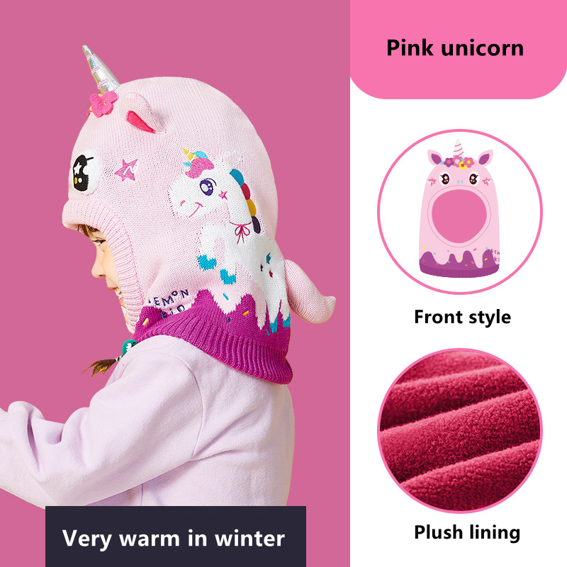 Kids Hat Scarf Gloves Set 3D D - đánh giá và giá Knit Beanie Hat Warm
