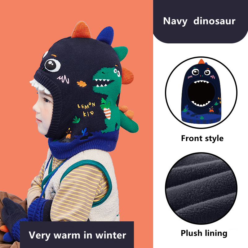 Kids Hat Scarf Gloves Set 3D D - đánh giá và giá Knit Beanie Hat Warm