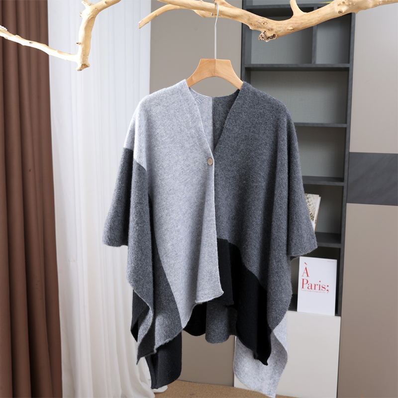 100% Wool Knitted Shawl Cloak  - đánh giá và giá Wool Scarf Men
