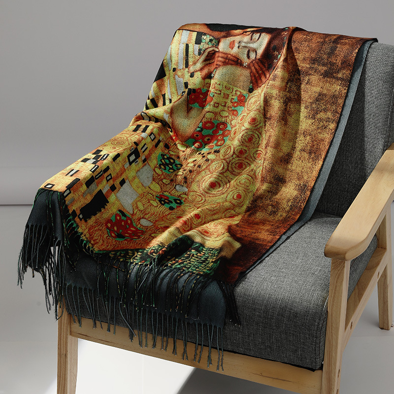 Luxury Brand Oil Painting Cash - đánh giá và giá Wool Scarf Men