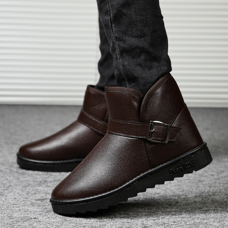 Simple Buckle Design Men's Fle - đánh giá và giá Waterproof Winter Boot